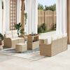 vidaXL Ensemble de canap&eacute; de jardin avec coussin 8 pcs Beige et cr&egrave;me