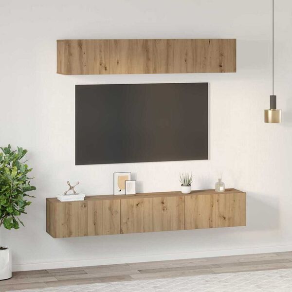 vidaXL Ensemble meuble TV 5 pcs Ch&ecirc;ne artisanal Bois d'ing&eacute;nierie