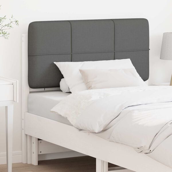 vidaXL Tête de lit capitonnée Blanc et gris clair 80 cm Pin massif