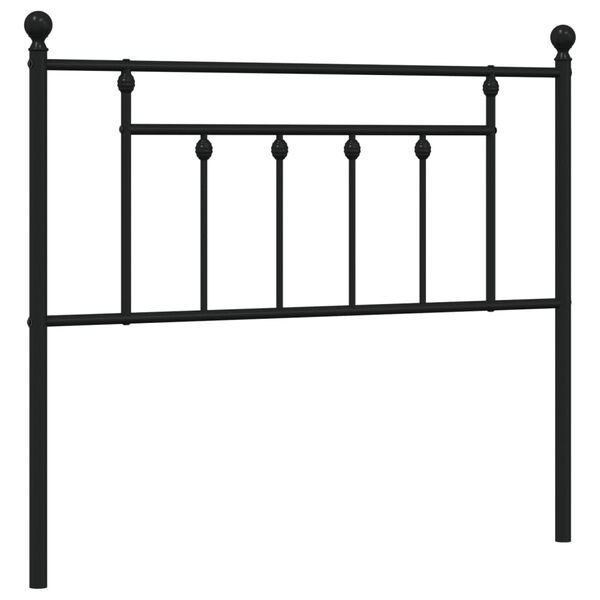 vidaXL T&ecirc;te de lit m&eacute;tal noir 107 cm