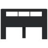 vidaXL Tête de lit à LED noir 160x18,5x103,5 cm bois d'ingénierie