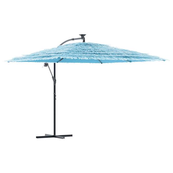 vidaXL Parasol de jardin avec m&acirc;t en acier bleu 290x290x238 cm