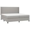 vidaXL Sommier &agrave; lattes de lit avec matelas Gris clair 200x200cm Tissu