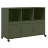vidaXL Buffet vert olive 100,5x39x72 cm acier