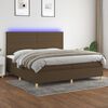 vidaXL Sommier &agrave; lattes de lit matelas et LED Marron fonc&eacute; 200x200 cm