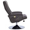 vidaXL Fauteuil de massage avec repose-pied Gris Similicuir