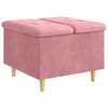 vidaXL Ottoman avec rangement Rose 60 x 60 x 45 cm Velours