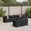 vidaXL Salon de jardin 7 pcs avec coussins Noir Résine tressée