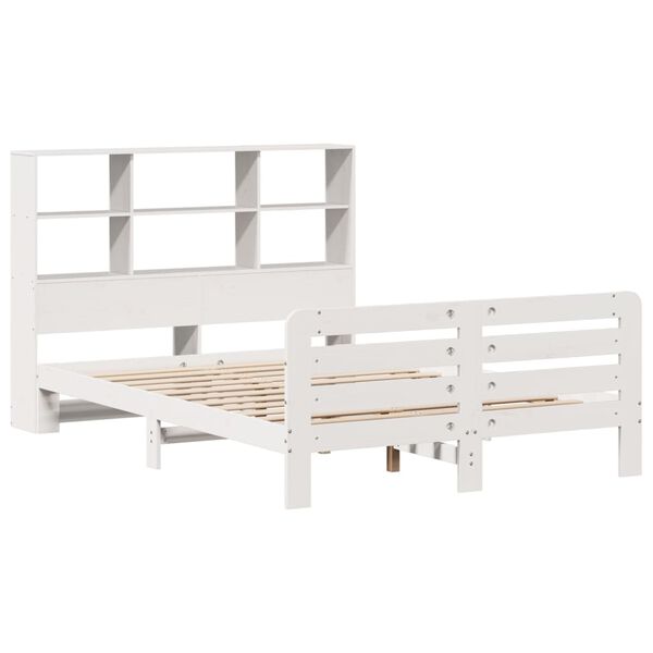 vidaXL Cadre de lit sans matelas blanc 140x200 cm bois de pin massif