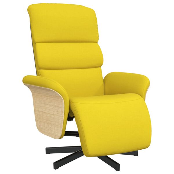 vidaXL Fauteuil inclinable avec repose-pieds jaune clair tissu
