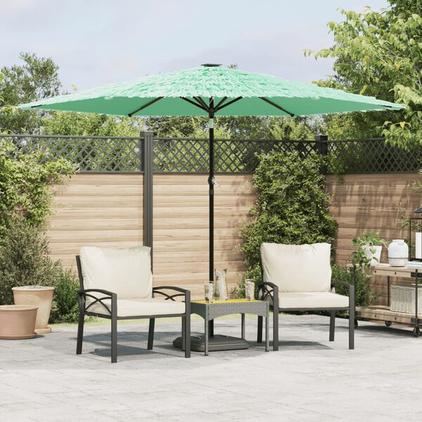 vidaXL Parasol de jardin avec m&acirc;t en acier vert 288x288x225 cm