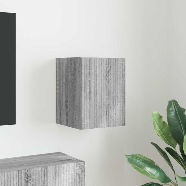 vidaXL Meuble TV mural Gris Sonoma 30 x 31 x 40 cm Bois d'ing&eacute;nierie