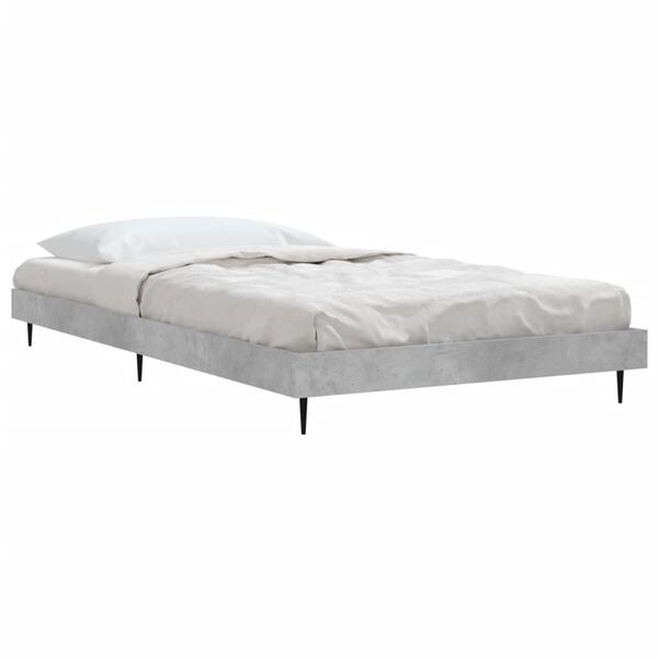 vidaXL Cadre de lit sans matelas gris b&eacute;ton 90x190 cm