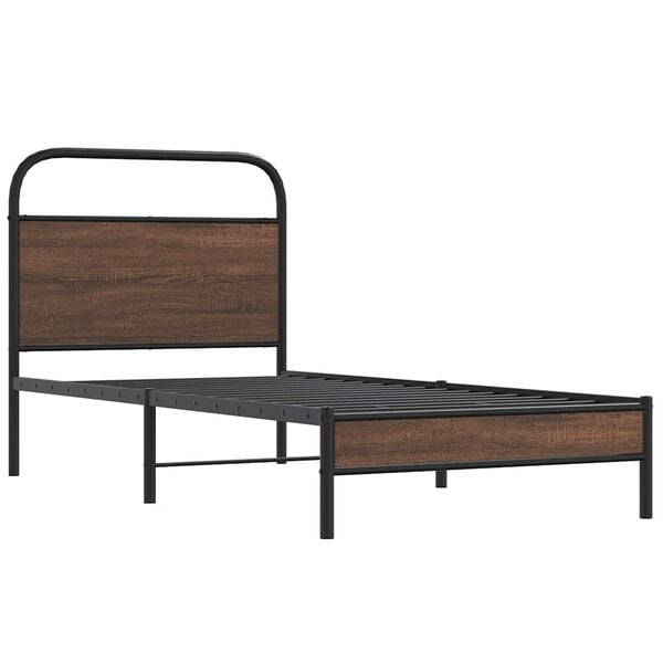 vidaXL Cadre de lit sans matelas 107x203 cm ch&ecirc;ne marron