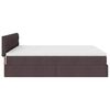 VidaXL Cadre de lit ottoman avec matelas marron fonc&eacute; 200x200 cm tissu