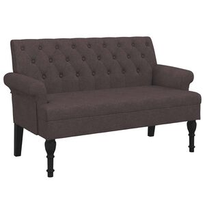 vidaXL Banc avec dossier marron fonc&eacute; 120x62x75,5 cm tissu