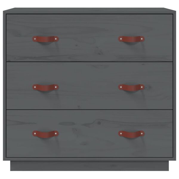 vidaXL Buffet Gris 80x40x75 cm Bois massif de pin