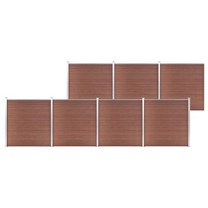 vidaXL Cl&ocirc;ture de jardin WPC 1218x186 cm Marron