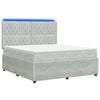 vidaXL Lit boxspring LED avec matelas Gris clair 140 x 200 cm Velours
