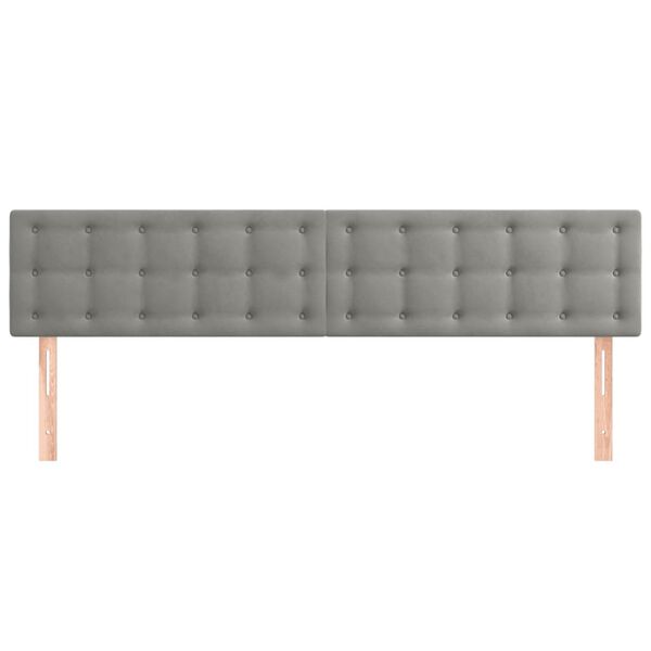 vidaXL Têtes de lit 2 pcs Gris clair 100x5x78/88 cm Velours