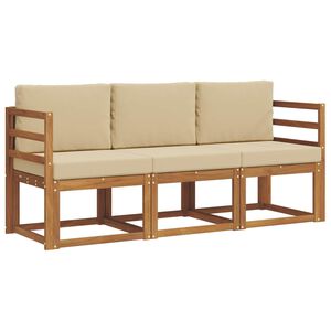 vidaXL Ensemble de canap&eacute;s d'ext&eacute;rieur 3 pc Naturel et Beige