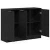 vidaXL Buffet Ch&ecirc;ne noir 90,5 x 30 x 70 cm Bois d'ing&eacute;nierie