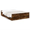 vidaXL Cadre de lit avec tiroirs sans matelas ch&ecirc;ne fum&eacute; 120x190 cm