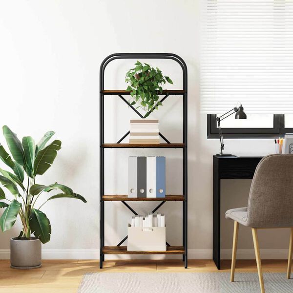 vidaXL &Eacute;tag&egrave;re Ch&ecirc;ne fum&eacute; 60 x 30 x 146 cm Bois d'ing&eacute;nierie