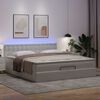 vidaXL Lit ottoman avec matelas & LED blanc pur 180x200cm similicuir