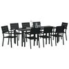 vidaXL Ensemble de salle &agrave; manger pour jardin 9 pcs Noir