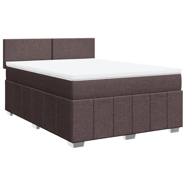 vidaXL Sommier &agrave; lattes de lit avec matelas Marron fonc&eacute; 160x200 cm