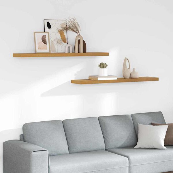 vidaXL &Eacute;tag&egrave;re Murale 2 pcs Beige 120 x 23,5 x 4 cm Bois d'ing&eacute;nierie