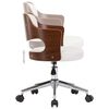 vidaXL Chaise pivotante de bureau Blanc Bois courbé et similicuir