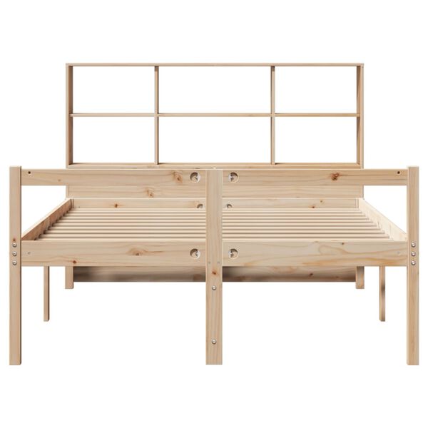 vidaXL Lit biblioth&egrave;que sans matelas 140x190 cm bois de pin massif