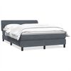 vidaXL Sommier &agrave; lattes de lit et matelas gris fonc&eacute; 160x210cm velours