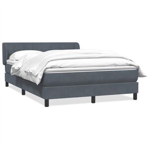 vidaXL Sommier &agrave; lattes de lit et matelas gris fonc&eacute; 160x210cm velours