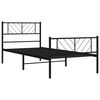 vidaXL Cadre de lit métal sans matelas avec pied de lit noir 80x200 cm