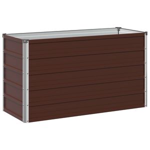 vidaXL Jardin sur&eacute;lev&eacute; Marron 100 x 40 x 55 cm acier lamin&eacute; &agrave; froid