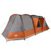 vidaXL Tente de camping tunnel 4 personnes gris et orange imperméable