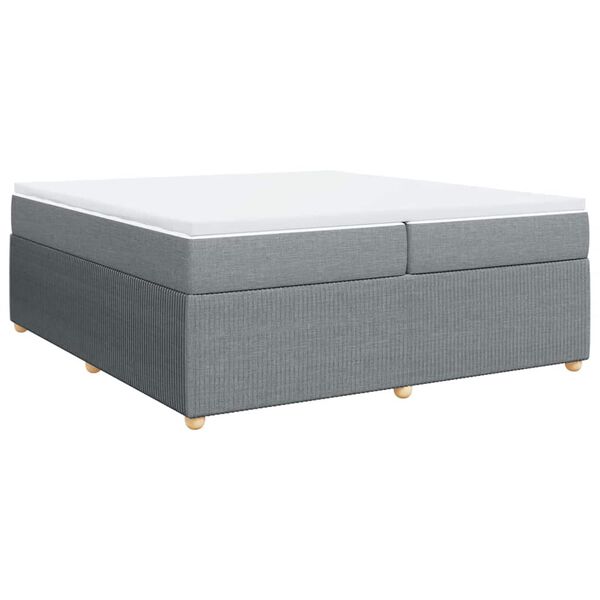 vidaXL Sommier &agrave; lattes de lit avec matelas Gris clair 200x200cm Tissu