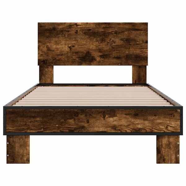 vidaXL Cadre de lit sans matelas chêne fumé 90x190 cm