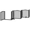 vidaXL Barri&egrave;re pour chien porte pliable 15panneaux noir bois peuplier