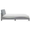 vidaXL Lit avec matelas gris clair 200x200 cm tissu