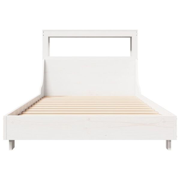 vidaXL Cadre de lit sans matelas blanc 75x190 cm bois de pin massif