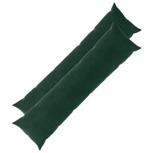 vidaXL Coussin avec oreiller HEERLEN 2 pi&egrave;ces Vert fonc&eacute; Velours