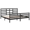 vidaXL Cadre de lit sans matelas noir bois massif 200x200 cm