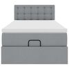 vidaXL Lit ottoman avec matelas et LED gris clair 90x200 cm tissu
