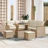 vidaXL Ensemble de canap&eacute; de jardin 8 pcs Beige polyrotin