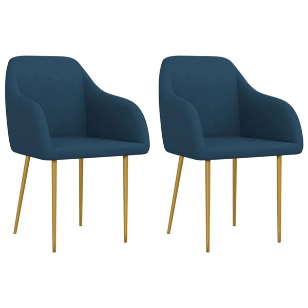 vidaXL Chaises &agrave; manger lot de 2 bleu velours