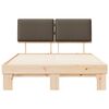 vidaXL Cadre de lit avec tête de lit rembourrée Taupe 135 x 190 cm